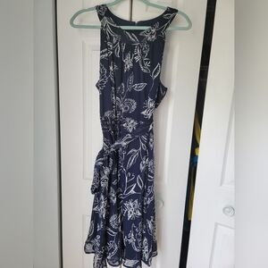 Chaps 14 blue flower dress